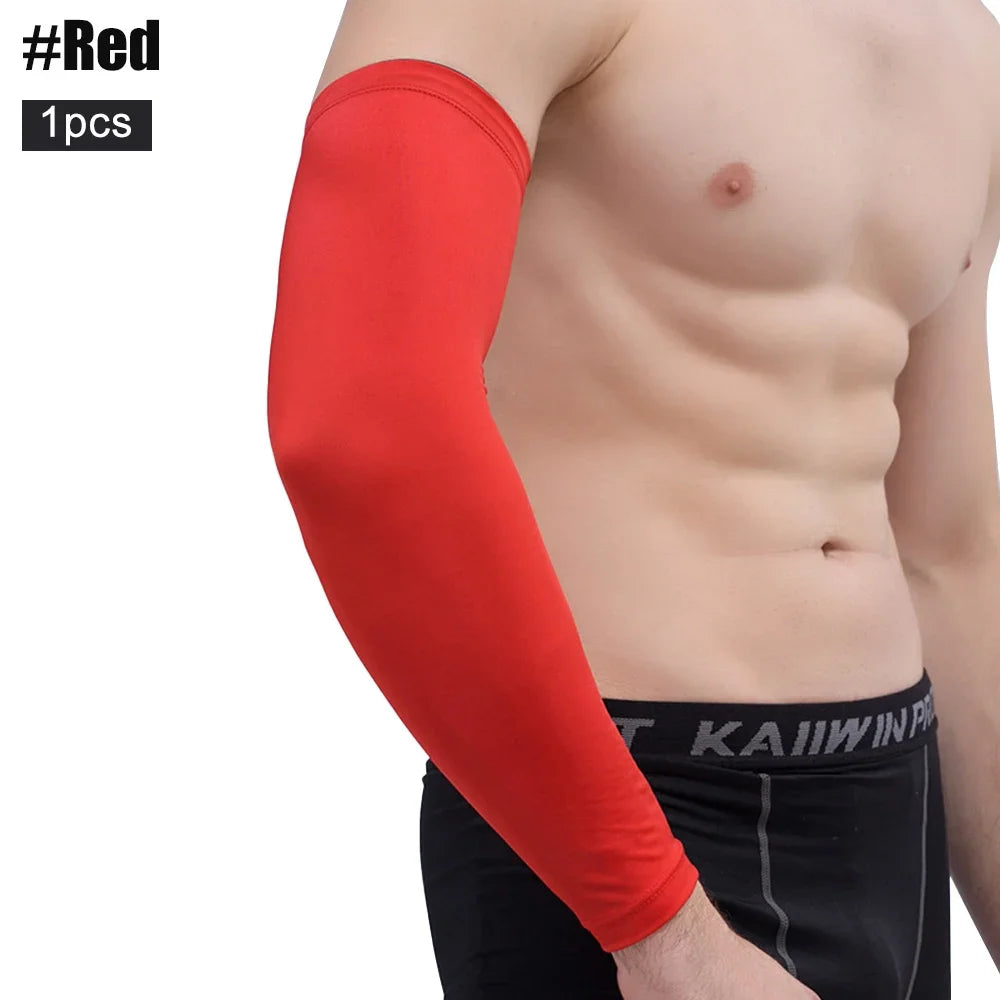 1PC Sports Arm Compression Sleeve Basketball Cycling Arm Warmer Summer Running UV Protection Volleyball Sunscreen Bands
