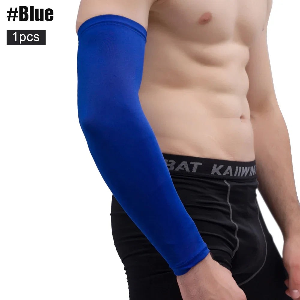 1PC Sports Arm Compression Sleeve Basketball Cycling Arm Warmer Summer Running UV Protection Volleyball Sunscreen Bands